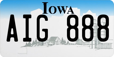 IA license plate AIG888