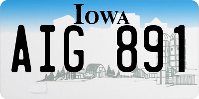 IA license plate AIG891