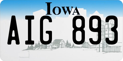 IA license plate AIG893