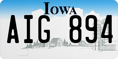 IA license plate AIG894