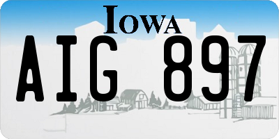 IA license plate AIG897
