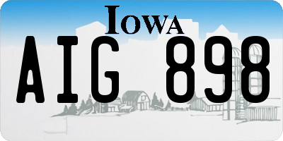 IA license plate AIG898