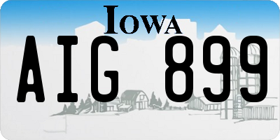 IA license plate AIG899