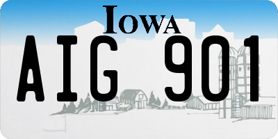 IA license plate AIG901