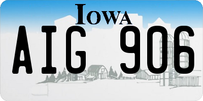 IA license plate AIG906
