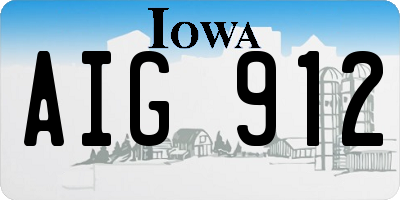 IA license plate AIG912