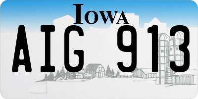 IA license plate AIG913