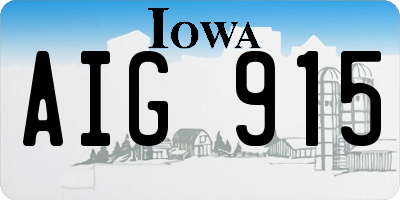 IA license plate AIG915
