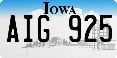 IA license plate AIG925