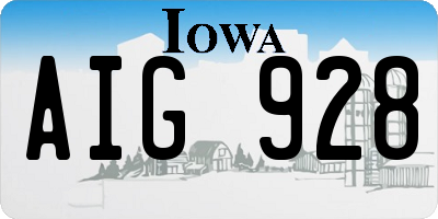 IA license plate AIG928