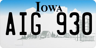 IA license plate AIG930