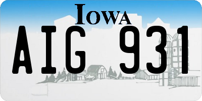 IA license plate AIG931