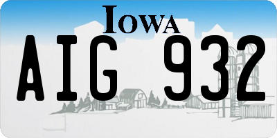 IA license plate AIG932