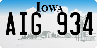 IA license plate AIG934