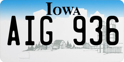IA license plate AIG936