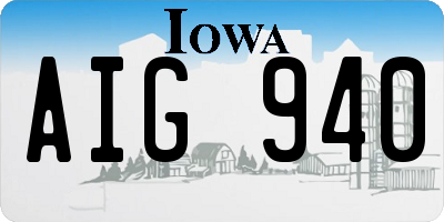 IA license plate AIG940