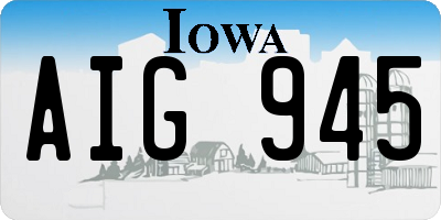 IA license plate AIG945