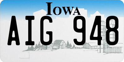 IA license plate AIG948