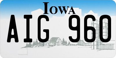 IA license plate AIG960