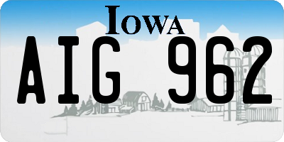 IA license plate AIG962