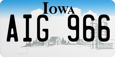 IA license plate AIG966