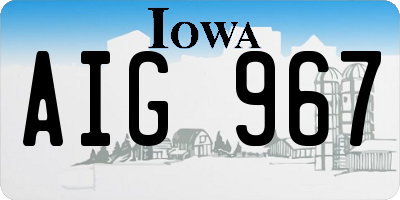 IA license plate AIG967