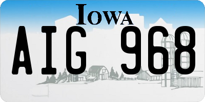 IA license plate AIG968