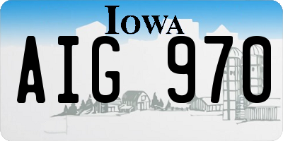 IA license plate AIG970