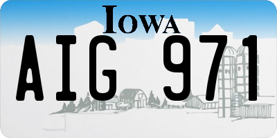 IA license plate AIG971