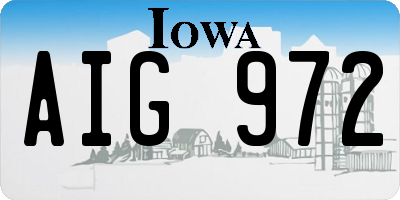 IA license plate AIG972