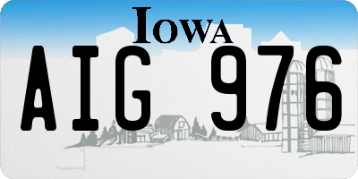 IA license plate AIG976