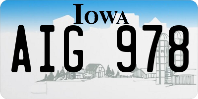 IA license plate AIG978