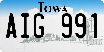 IA license plate AIG991