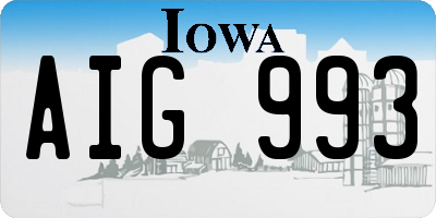 IA license plate AIG993