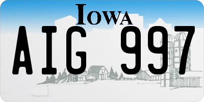 IA license plate AIG997