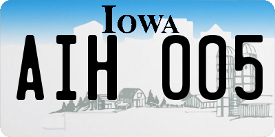 IA license plate AIH005