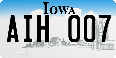 IA license plate AIH007