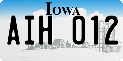 IA license plate AIH012