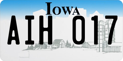 IA license plate AIH017