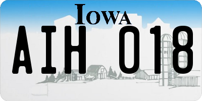 IA license plate AIH018