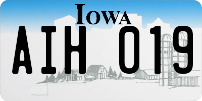 IA license plate AIH019