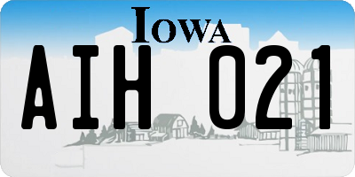 IA license plate AIH021