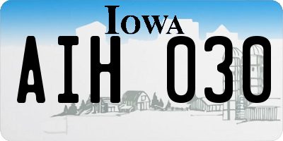 IA license plate AIH030
