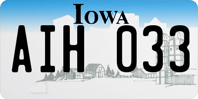 IA license plate AIH033