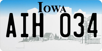 IA license plate AIH034