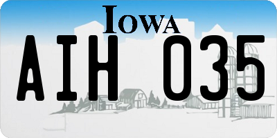 IA license plate AIH035