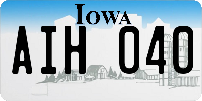 IA license plate AIH040