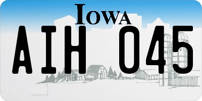 IA license plate AIH045