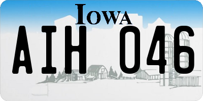 IA license plate AIH046
