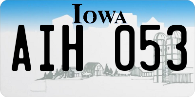IA license plate AIH053